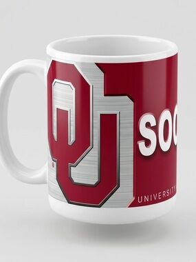 University of Oklahoma Sooners Coffee Mug Red White Ceramic NCAA Fan Cup